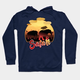 Family elefant on tour in the safari Hoodie